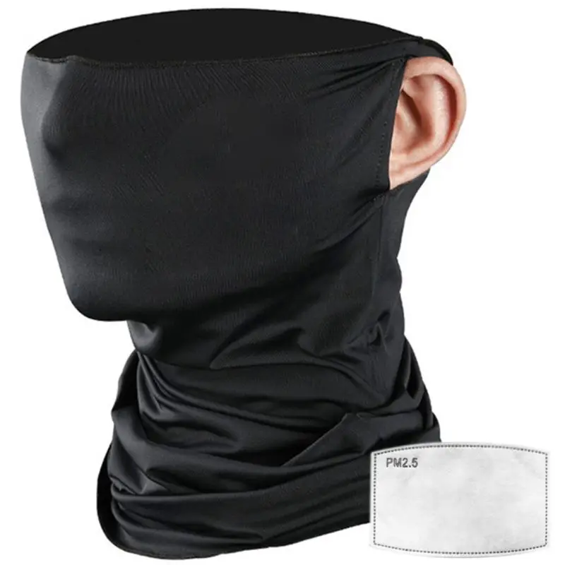 Бесшовная бандана 83XF унисекс шарф из ледяного шелка с фильтром и петлями для ушей