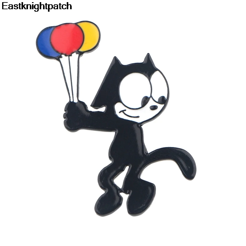 Кошка мультфильм милый панк цинковый сплав булавки значки para рубашка сумка
