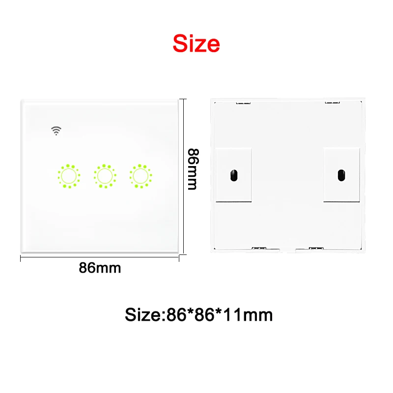 433 МГц 86 настенная панель беспроводной сенсорный стеклянный выключатель
