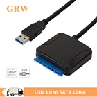 Переходник Grwibeou с USB 3,0 на Sata, кабель-конвертер для 2,53,5 дюйма Sata HDD SSD, высокое качество, быстрая доставка