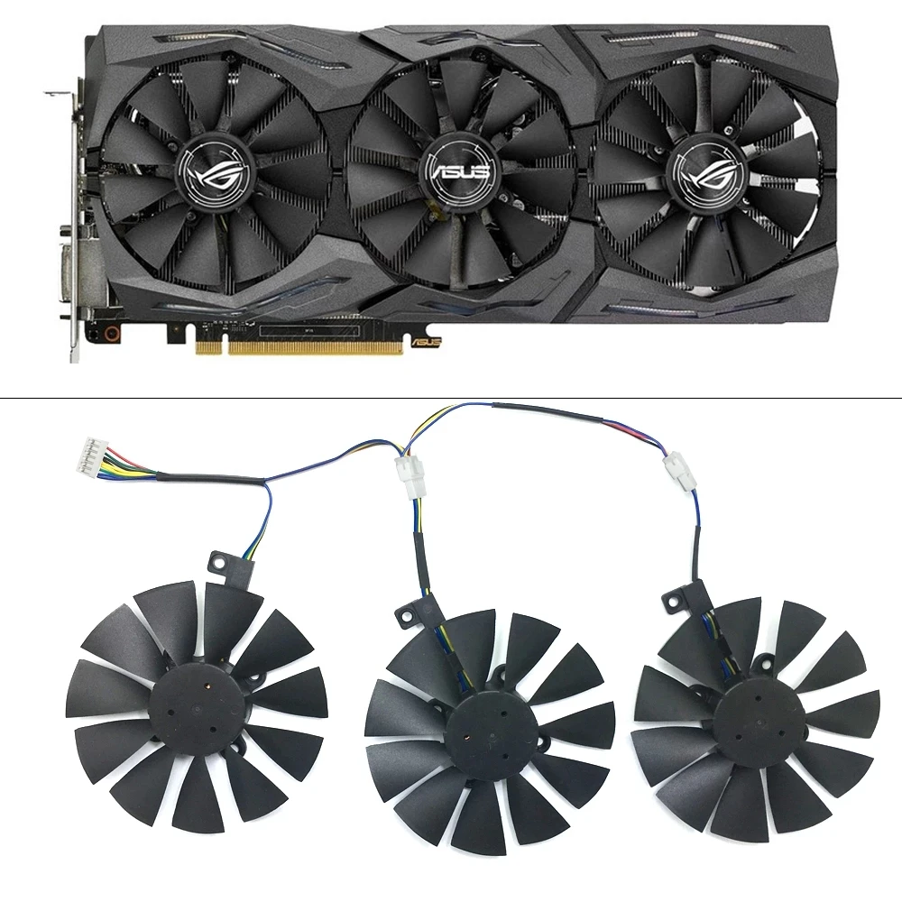 Новый вентилятор для видеокарты T129215SU 3 шт. 87 мм 4 контакта 5 контактов 6 ASUS GTX1080Ti 1060