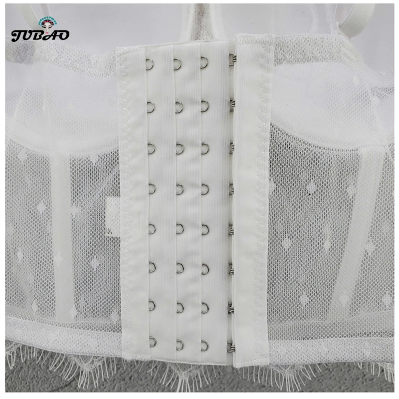 

bustier top corset feather lace mesh White black women see through sexy Corset Bustier Bra Night club outfits Party Cropped Top