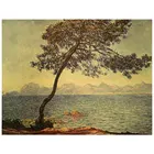 Винтажный настенный постер с изображением дерева по реке