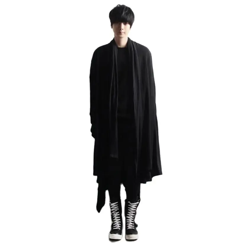 Демисезонный мужской Тренч в готическом стиле панк рок хип хоп длинная куртка