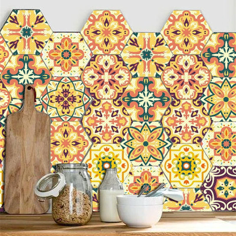 

10Pcs DIY Tile Sticker Bathroom Living Room Waterproof PVC Non-Slip Floor Waterproof Wall Stickers