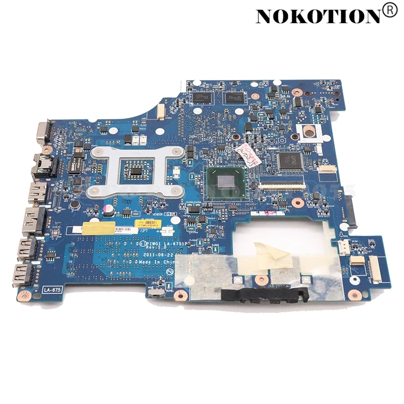 NOKOTION PIWG1 LA-6751P 11S10250000 для Lenovo IdeaPad G470 14-дюймовая Материнская плата ноутбука HM65 DDR3