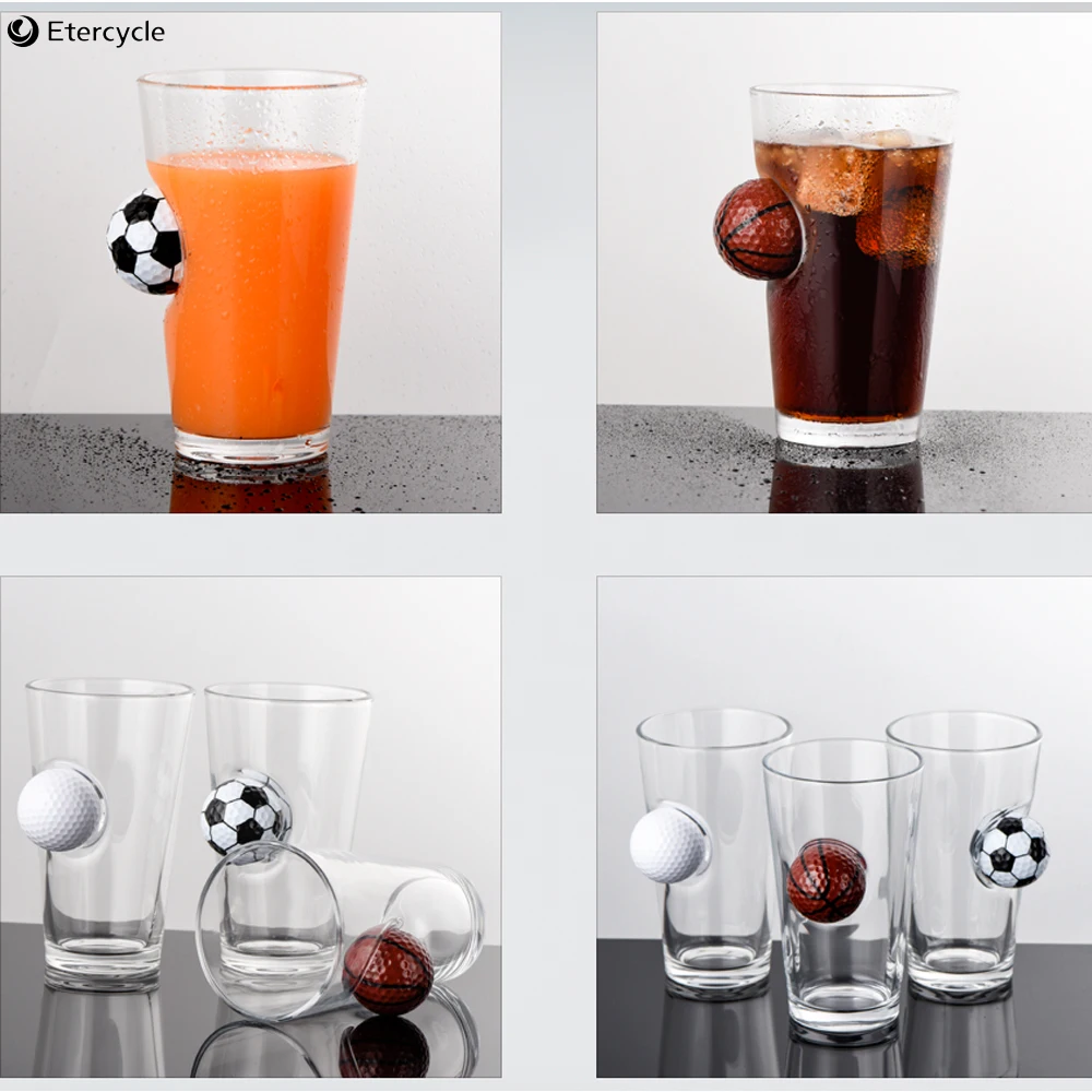500 мл креативное пивное Стекло сок Баскетбол Футбол мяч для гольфа украшение