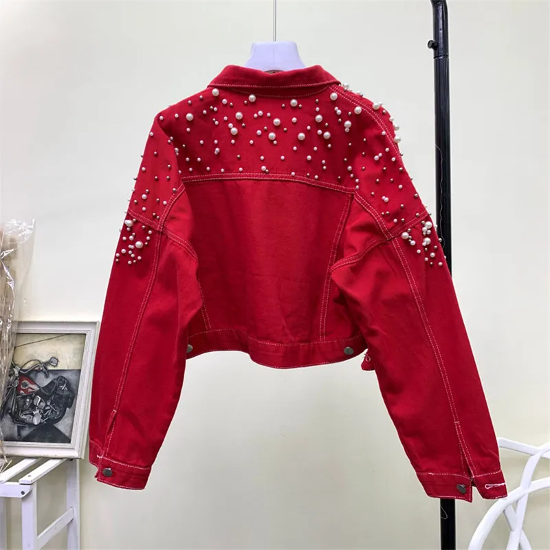 Куртка женская джинсовая в стиле Харадзюку короткая черная Базовая верхняя