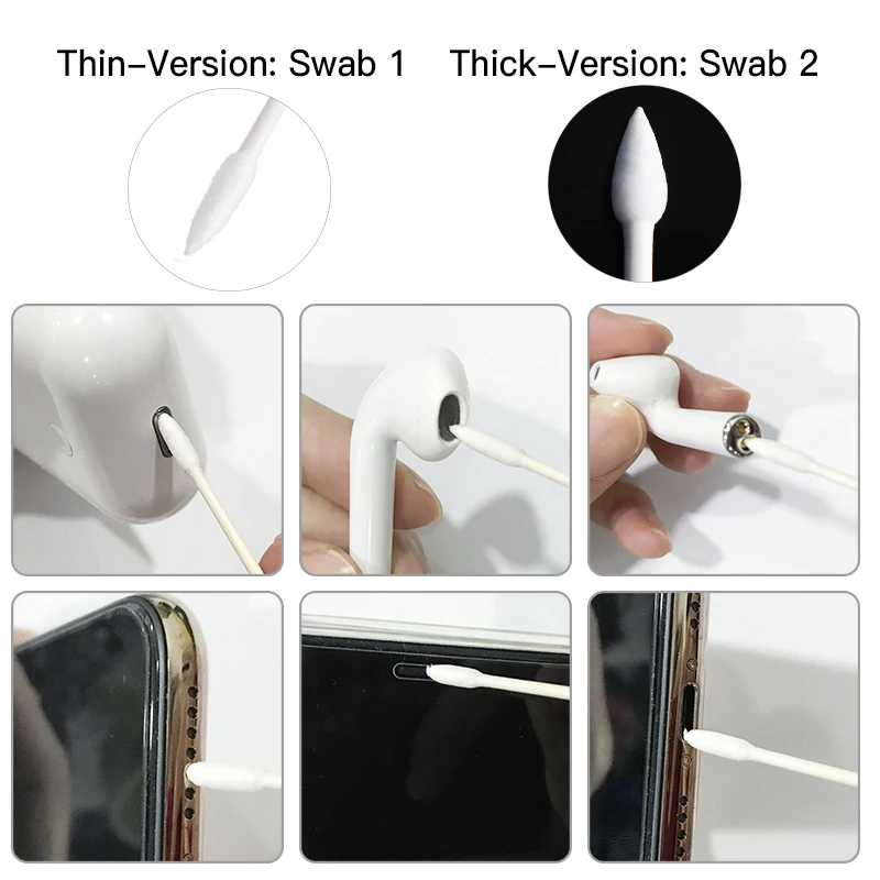 25 шт ватные одноразовые тампоны для Airpods Airpod чехол инструмент для очистки для AirPods Pro Наушники порт для зарядки телефона для AirpodsCleaner