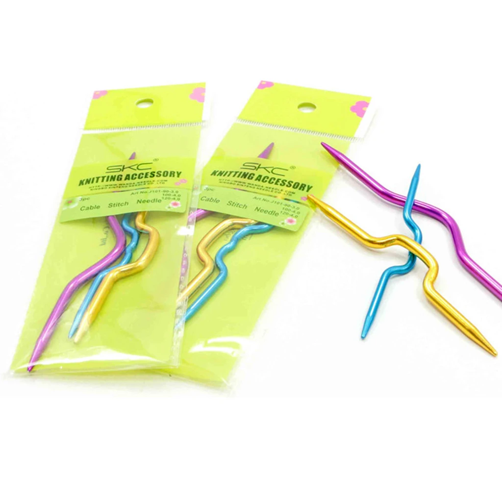 3 упаковки держатели для стежков из алюминиевой пряжи кабельные спицы вязания