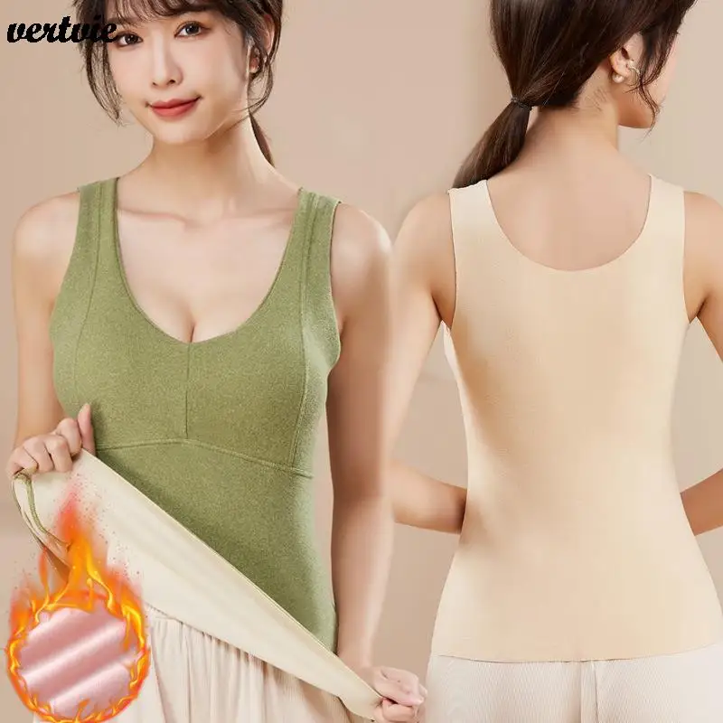

Seamless Warm Thick Velvet Tank Top Fitness Women's Underwear Sports Bra Gym Running High Stretch Slim Crop Top Female Thicken