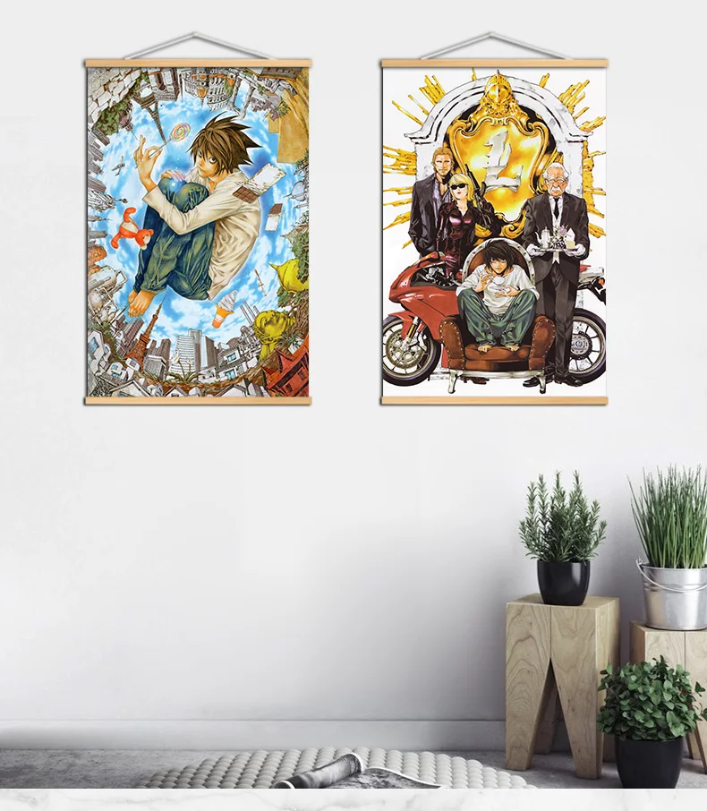 Постеры классические из аниме Death Note Холщовый плакат украшение для бара комнаты