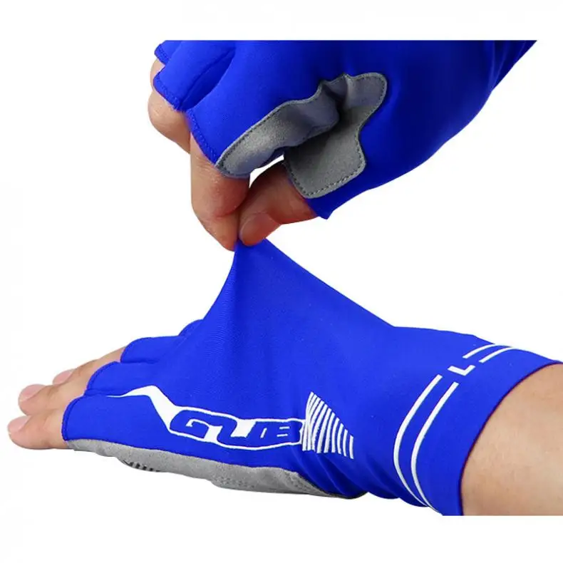 

GUB Blue Anti-slip Breathable Lycra Half Finger Gloves with Shockproof Gel Padding for MTB Bicycle Cycling