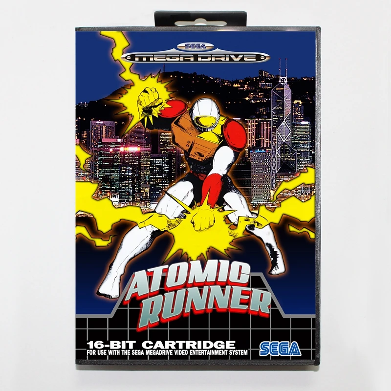 Sega MD игровая карта атомный бегун с коробкой для MegaDrive консоль 16 бит