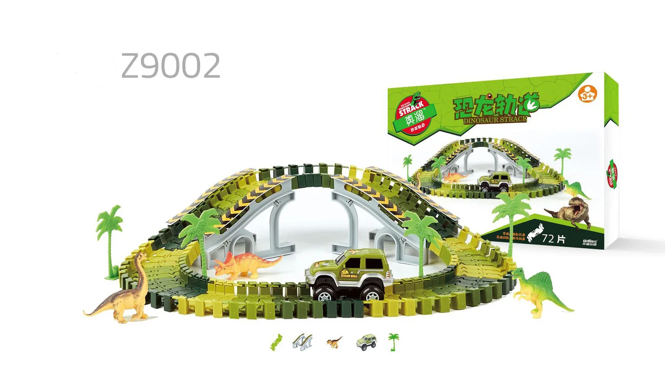 Набор детских гоночных игрушек Электрический динозавр железная дорога