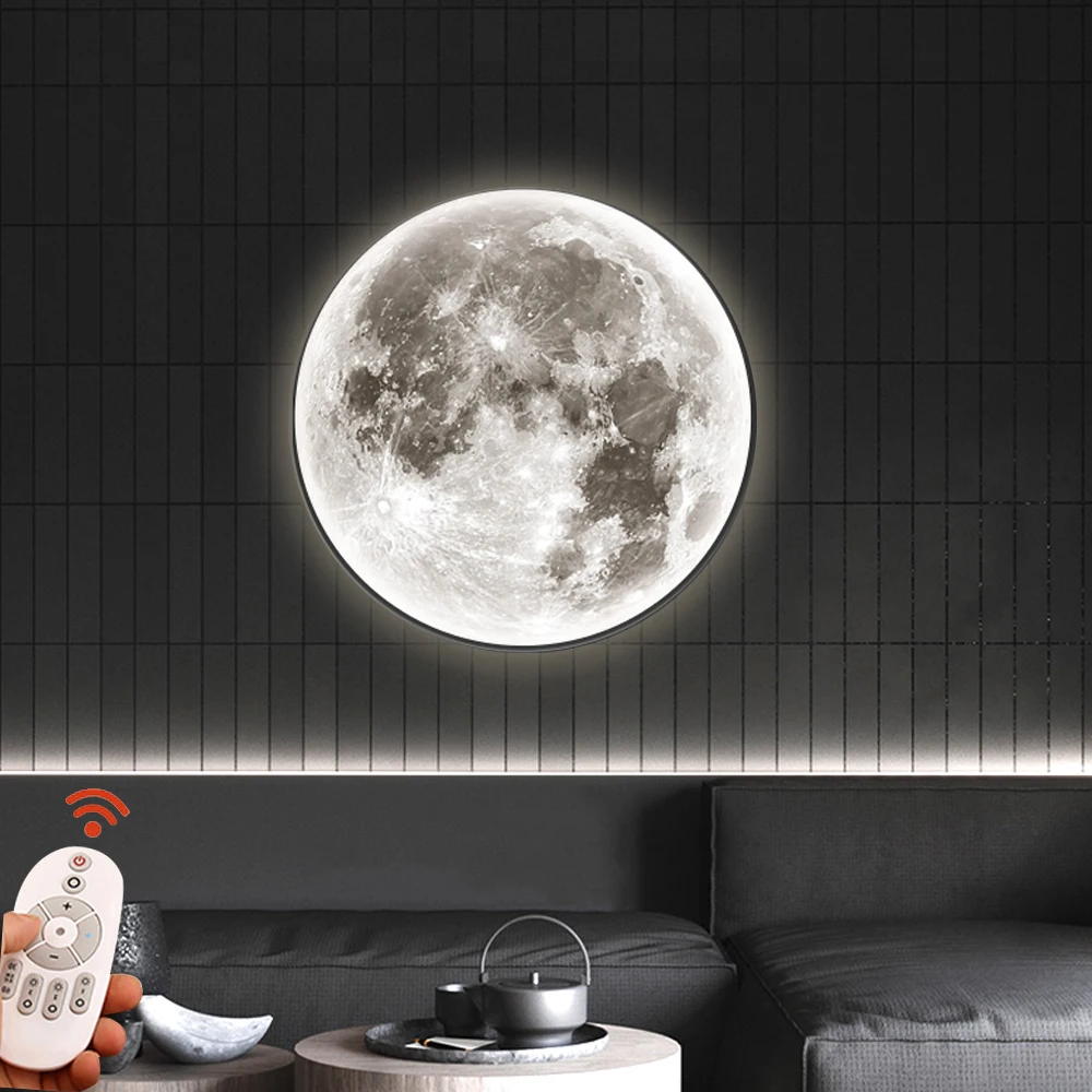 

Современная светодиодная настенная лампа, потолочные светильники в виде Луны, комнатное освещение для спальни, гостиной, комнаты, домашний ...