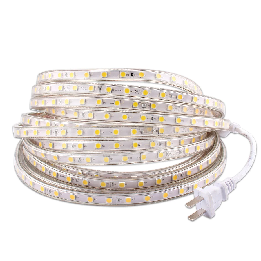 Гибкий Светодиодные ленты 220 V светильник Водонепроницаемый IP67 SMD 60 светодиодов/m