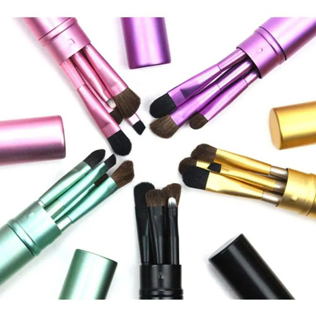 5 шт./компл. Портативный Размеры набор кистей для макияжа с деревянной ручкой тени