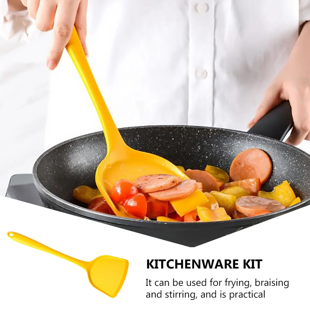 

1 Set Durable Kitchenware Kit Silicone Household Cooking Utensils (Yellow)