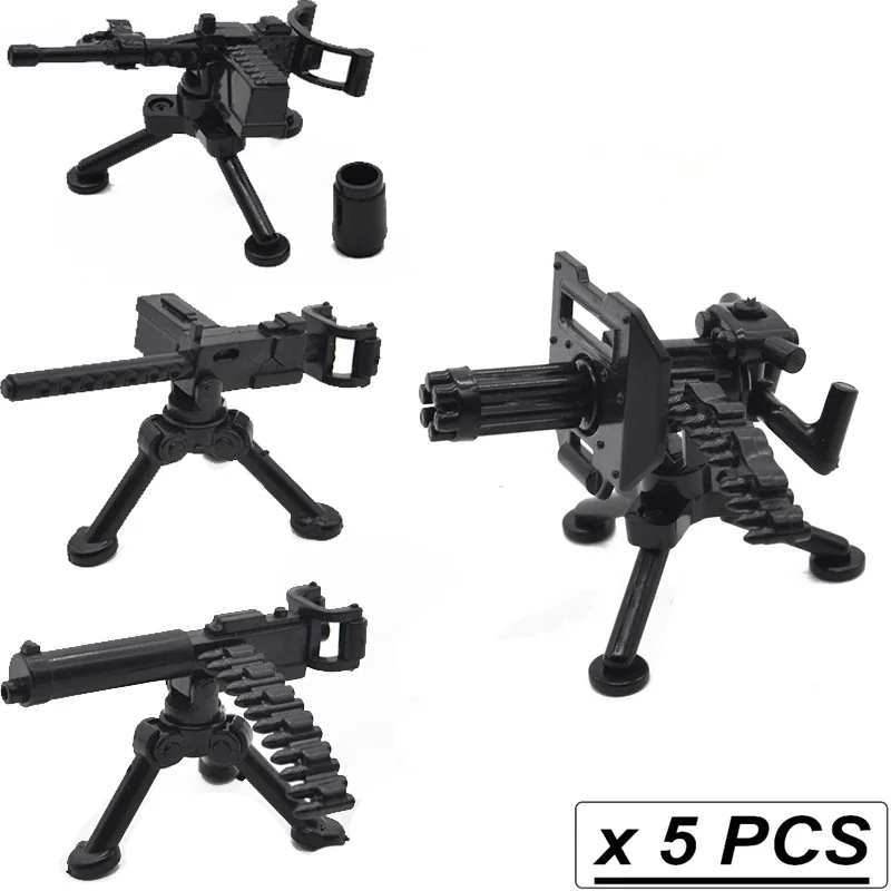 5 шт./лот строительный блок MOC Guns Gatling M2 M2HB mточно Тяжелая пулемет штатив WW2