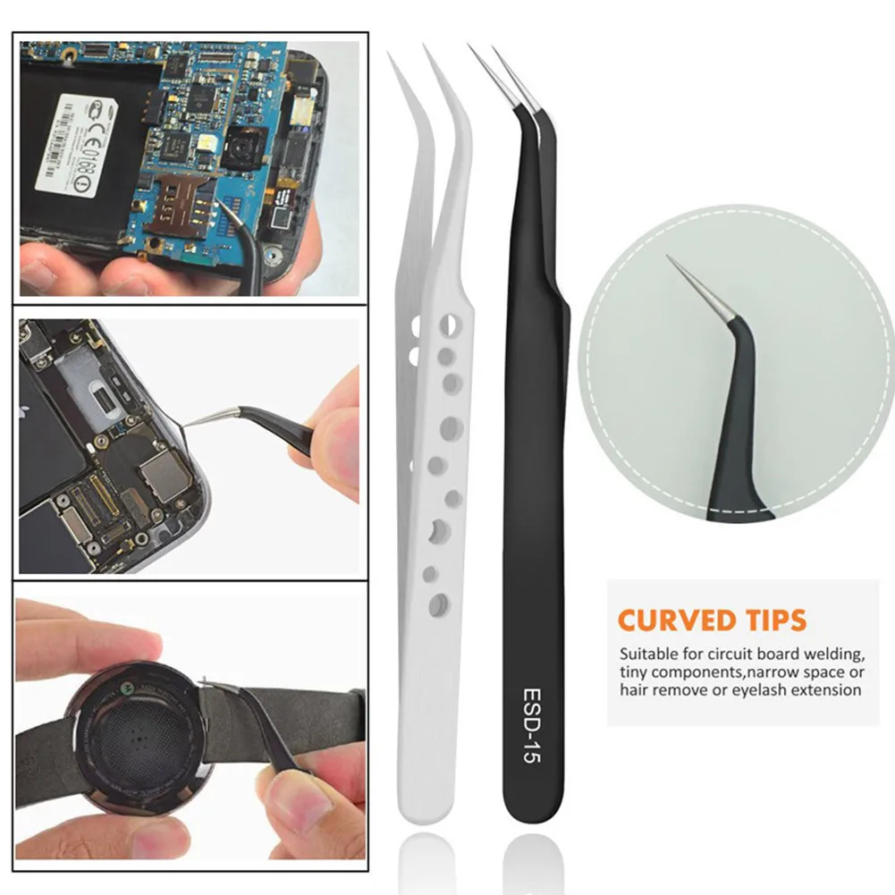 

Durable Anti-static High Quality Tweezers Precision Set Stainless Steel