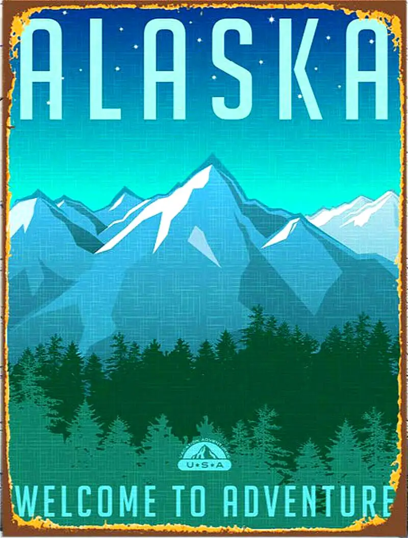 

Vintage Alaska Metal Tin Sign 8x12 Inch Retro Art Bar Pub Wall Decor New Poster Plaque