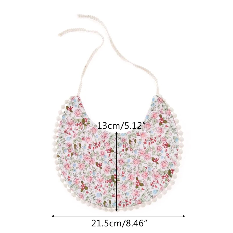 

T5EC Baby Cotton Bibs Flower Printed Toddler Saliva Towel Feeding Burp Cloths 1 Pc Reusable Clothes Protector