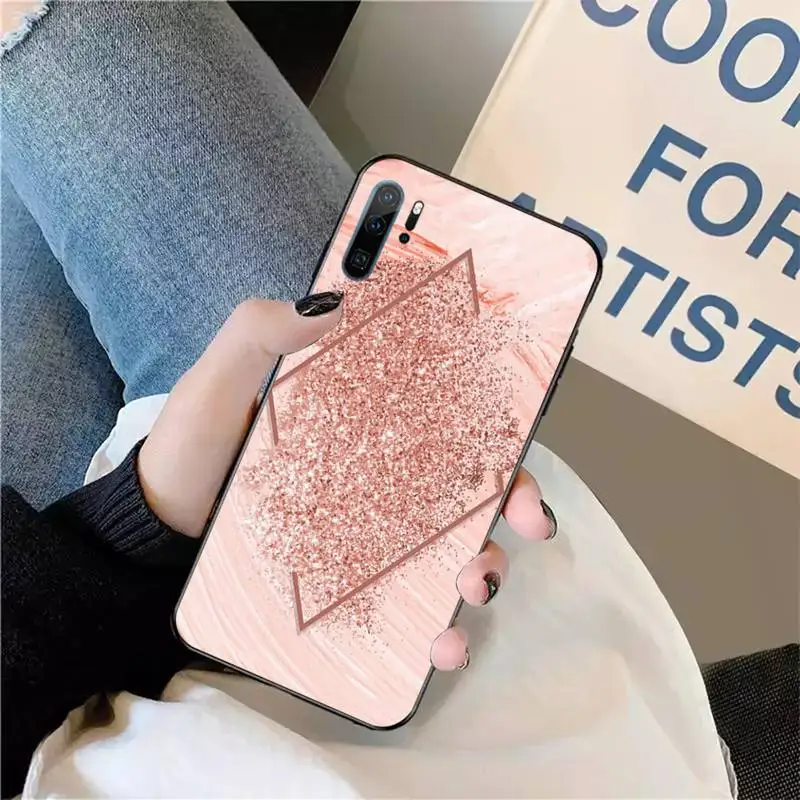 

Gold Rose Love heart Bling Phone Case For Huawei honor Mate P 9 10 20 30 40 Pro 10i 7 8 a x Lite nova 5t