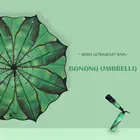 Новинка 2021, зеленый Зонт от дождя, Женский двойной виниловый Зонт двойного назначения тройного сложения, необычный зонт от солнца на подошве для свежего искусства