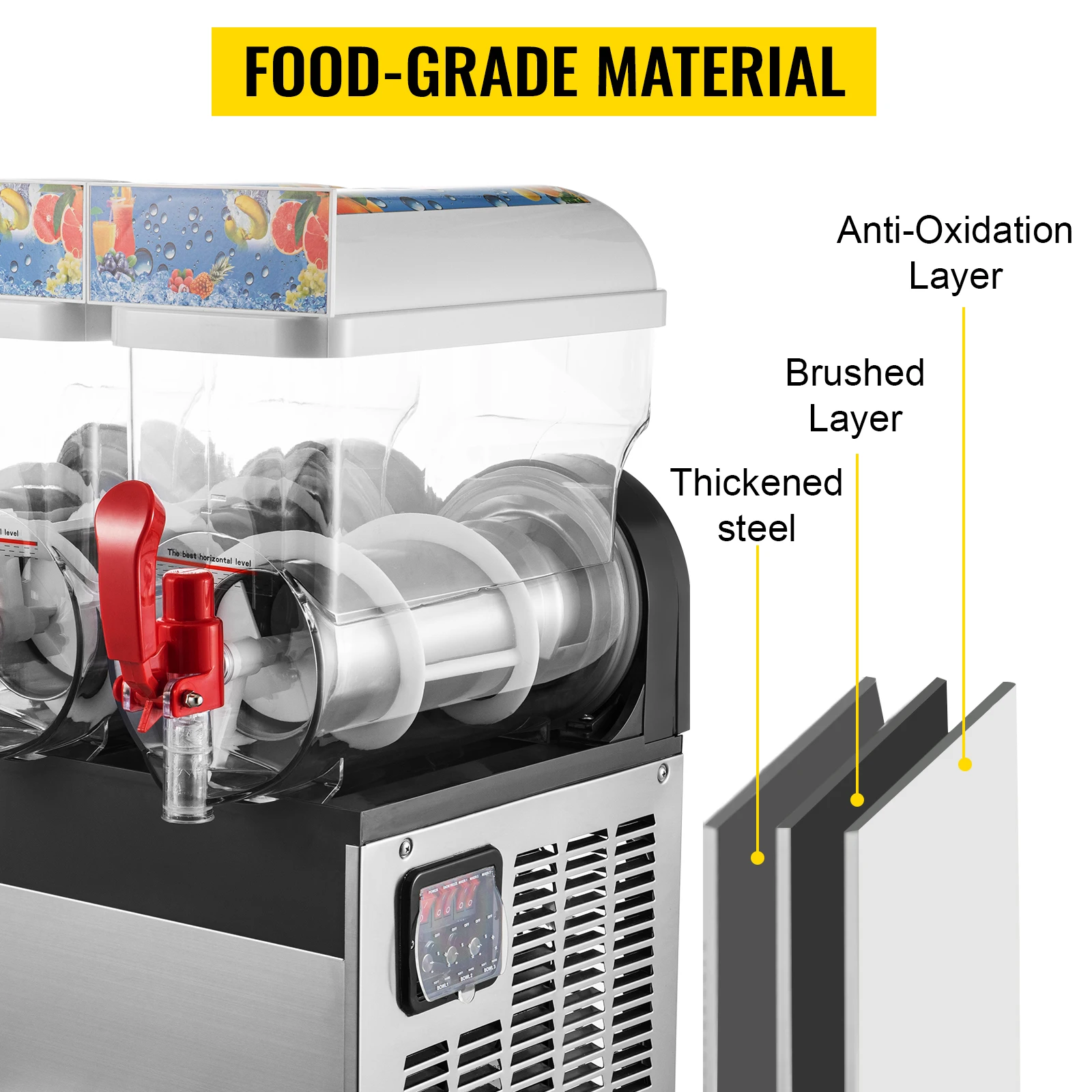 vevor commercial slushy machine 24303645l slush maker frozen drink dispenser ice cool juice smoothie making kitchen appliance free global shipping