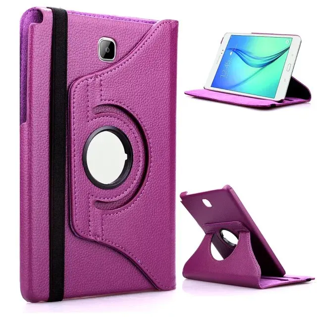 purple Вращающийся на 360 чехол для планшета samsung Galaxy Tab A 8,0 чехол T350 T351 T355 P350 SM-T355 из искусственной кожи Стенд планшет 8 ''Чехол+ пленка - Цвет: purple