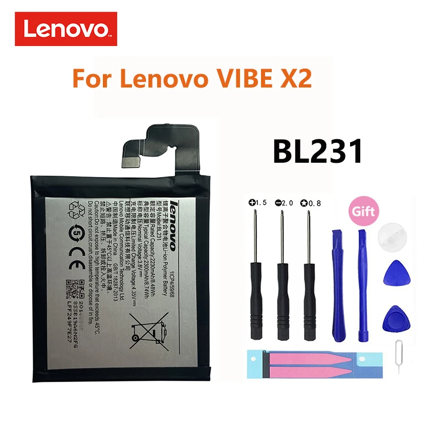 

100% Original 2300mAh BL231 Mobile Phone Replacement Battery For Lenovo VIBE X2 X2-TO X2-CU S90 S90t S90e S90U BL 231 Batterie