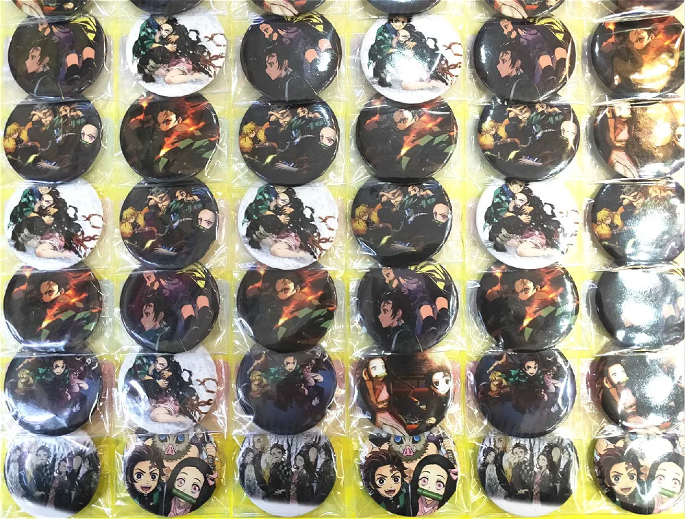 Бесплатная доставка Demon Slayer: Kimetsu no Yaiba броши значок Кнопка 45 мм (48 шт./компл.)| |