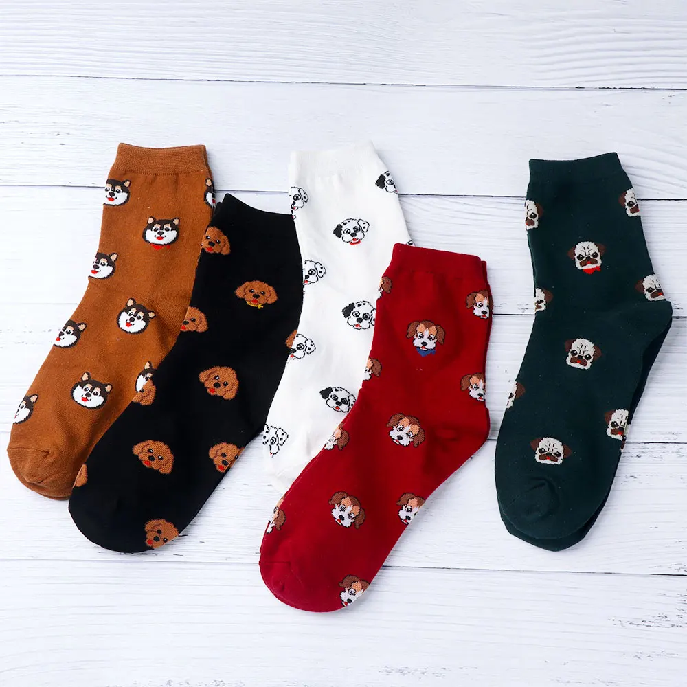 Женские Мультяшные милые хлопковые носки 2019 с собакой новинка уютные ainmal хаски