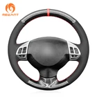 MEWANT, черная замша, искусственная кожа, углеродное волокно, фотосессия для Mitsubishi Lancer X 10 Outlander ASX Colt Pajero Sport