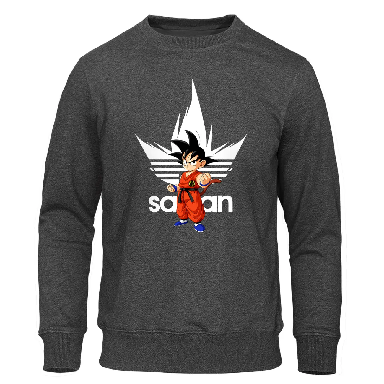 dark gray 6-5 Dragonball Z Dbz Son Goku Hoodies Japanese Anime Pullover Men Harajuku Hoody Casual Streetwear DragonBall Z Men's Sweatshirts - Цвет: dark gray 6-5