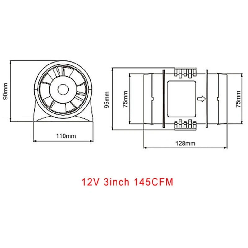 Детали для вентиляции морской лодки 3 дюйма 145 куб. М встроенный воздуходувка