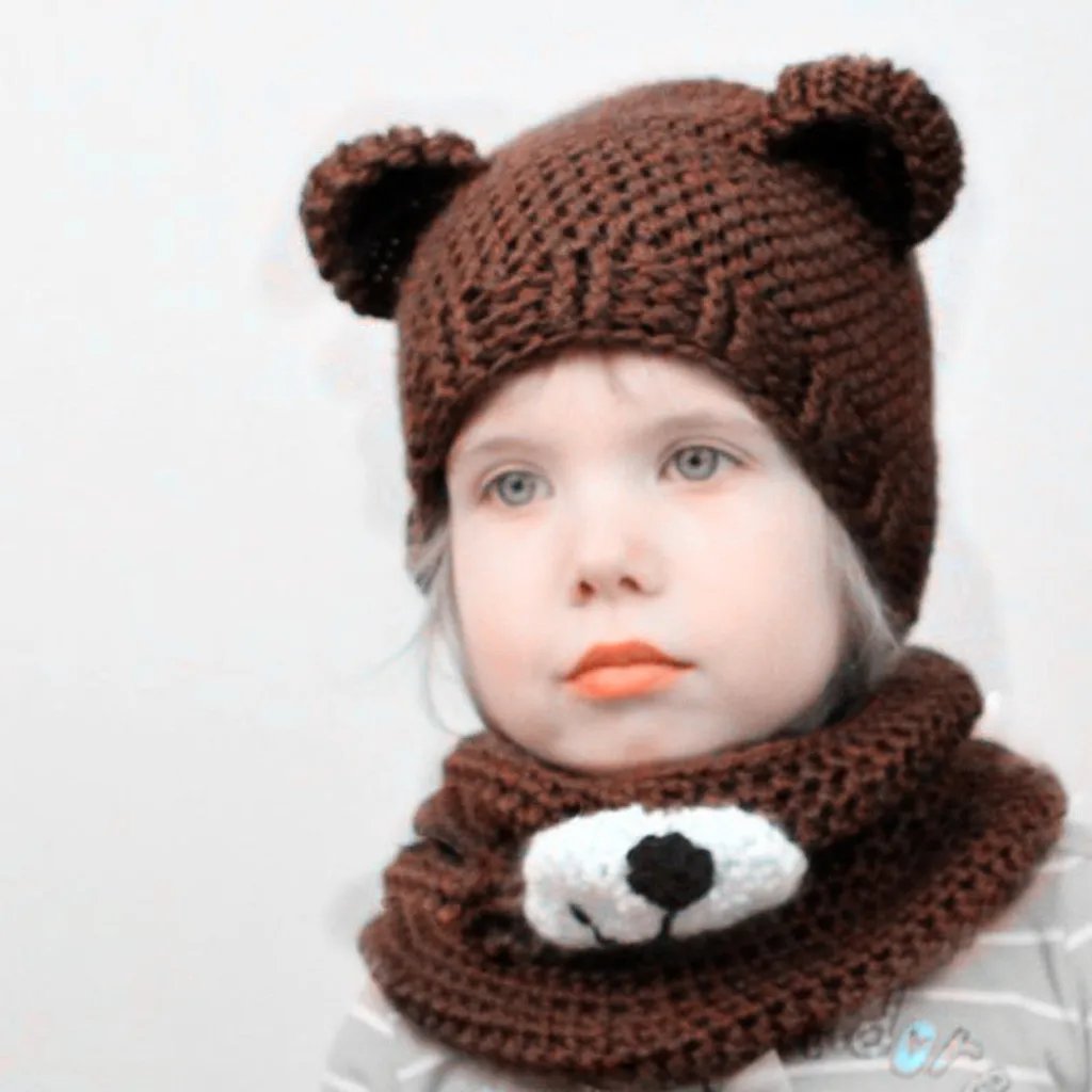 2 шт Рождественский детский набор из шапки и шарфа зимняя вязаная шапка с