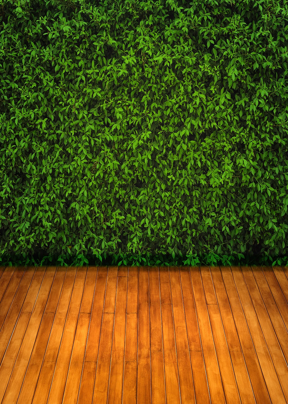 

Photography background green leaves wall Wood floor spring garden backdrop photocall shoot prop photophone photobooth