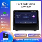 Автомобильный радиоприемник Prelingcar, Android 10, стереоприемник для Ford Fiesta 2009-2017, видеоплеер, мультимедийная навигация, GPS, разъем 2 Din, Dvd