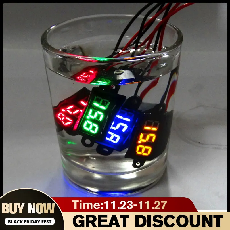 Водонепроницаемый 0 28 &quotDC 3 5 30 в Мини цифровой светодиодный вольтметр F 12V