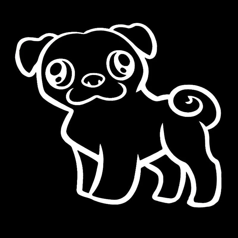 

16*14.3cm Cute Pug Dog Decal Cute And Interesting Fashion Sticker Decals Car Styling Car Sticker Car Accessories