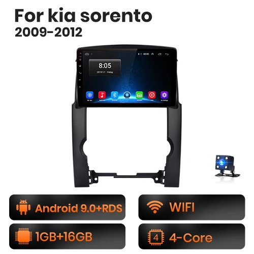 WIFI (1GB-16GB) B AWESAFE для Kia Sorento 2009 2010 2011 2012 автомобильный Радио Мультимедиа Видео плеер gps Нет 2din 2 din Android 8,1 2 ГБ+ 32 ГБ - Цвет: WIFI (1GB-16GB) B