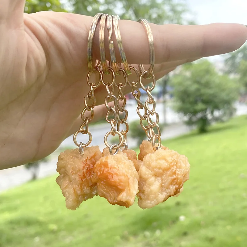 6PCS PVC Iimitation Food Cookie Key Chain Backpack Pendant Toy Cute Small Gift Imitation Biscuit Model keychain for wholesales