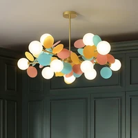modern led colorful metal chandelier for living room kid room decorative chandelier hanging lighting g9 light fixtures