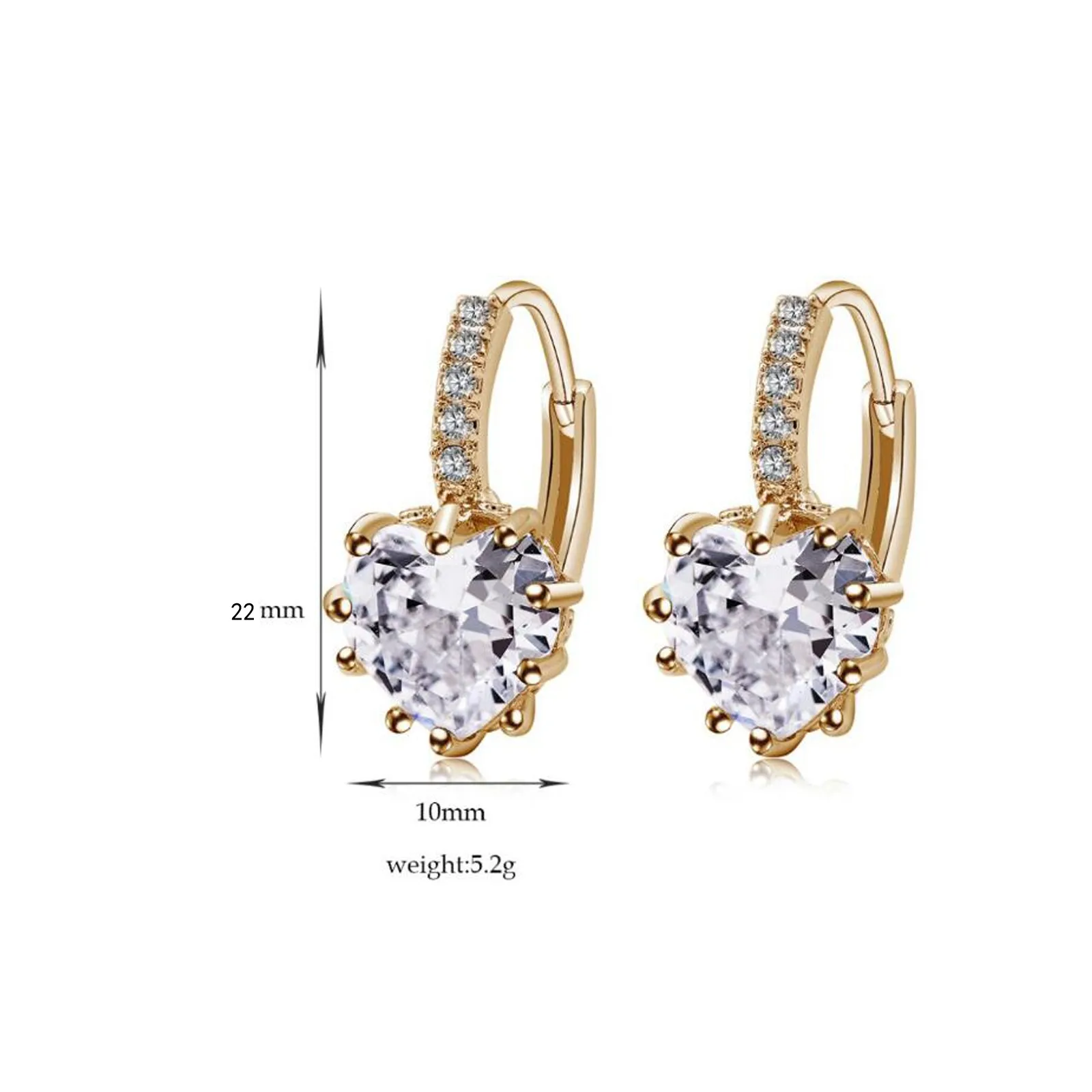 

Fashion Small Hoops Earrings kolczyki zircon Earchain Ear Button Peach Heart Multicolor Rhinestone Earcuffs Clip Gift