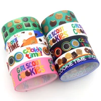 dhk 50yards girl scout cookies time printed grosgrain ribbon accessory hairbow headwear decoration diy wholesale craft s1520