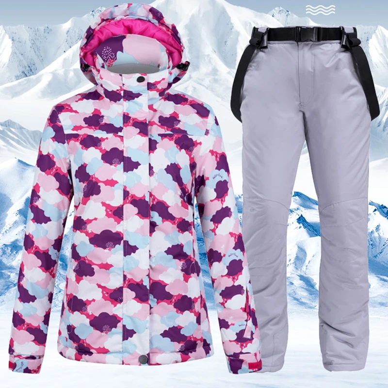 Женская новая лыжная куртка лыжные штаны женский ветрозащитный