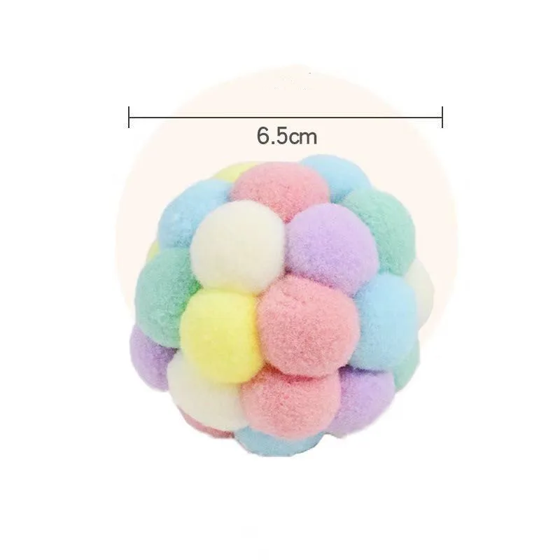 Игрушки для домашних животных красочные с звучащим котом шарик колокольчиком