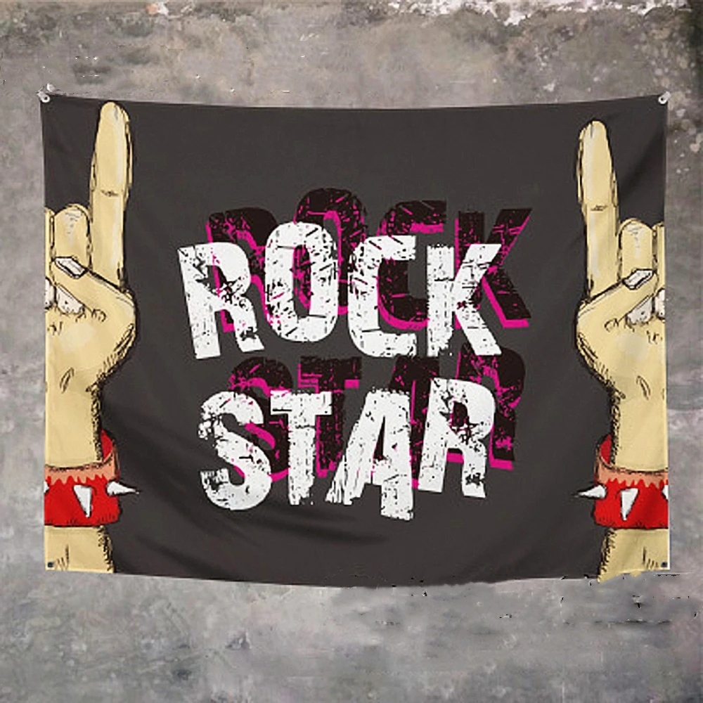 

Hard Rock Art Heavy Metal Music Banners & Flags Tapestry Band Posters HD Canvas Printing Art Tapestry Mural Wall Decoration Gift